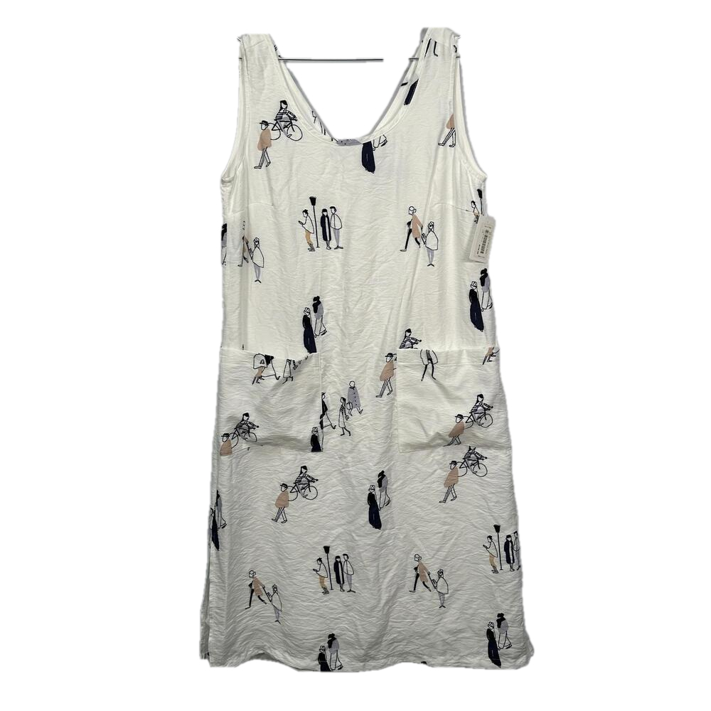 ZOE Rayon White Graphic Tunic‎ Dress Small - Picture 2 of 5